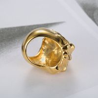 304 Stainless Steel Punk Cool Style Plating Lion Rings main image 6