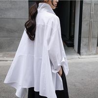 Csm2022 Cross-border Spring/summer Clothing New White Shirt Women's Korean-style Loose Oversized Long Sleeves Design Sun Protection Clothing main image 5