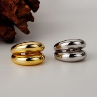 Simple Style Solid Color Sterling Silver Plating Open Rings 1 Piece main image 1