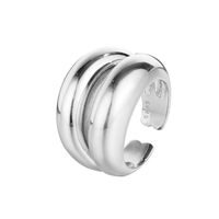 Simple Style Solid Color Sterling Silver Plating Open Rings 1 Piece main image 3