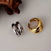 Simple Style Solid Color Sterling Silver Plating Open Rings 1 Piece main image 5