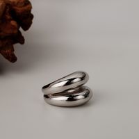 Simple Style Solid Color Sterling Silver Plating Open Rings 1 Piece sku image 1