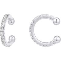 1 Pair Simple Style C Shape Plating Inlay Sterling Silver Artificial Gemstones Ear Cuffs main image 4