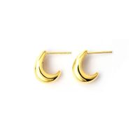 1 Pair Simple Style Moon Stainless Steel Ear Studs main image 1