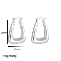 1 Piece Simple Style Square Plating Stainless Steel Hoop Earrings sku image 1
