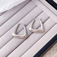 1 Piece Simple Style Square Plating Stainless Steel Hoop Earrings main image 3