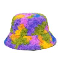 Unisex Beach Color Block Printing Flat Eaves Bucket Hat main image 5