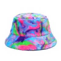 Unisex Beach Color Block Printing Flat Eaves Bucket Hat sku image 3