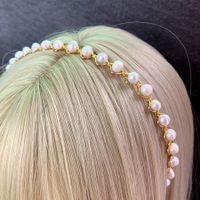Simple Style Round Crystal Inlay Pearl Hair Band main image 2