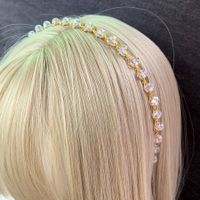 Style Simple Rond Cristal Incruster Perle Bande De Cheveux sku image 1