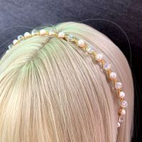 Simple Style Round Crystal Inlay Pearl Hair Band sku image 2