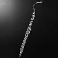 Hip-hop Rectangle Alloy Chain Inlay Artificial Gemstones Women's Bracelets main image 2