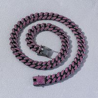 Hip-hop Solid Color Alloy Inlay Rhinestones Men's Bracelets Necklace main image 5