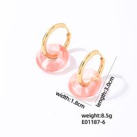 1 Pair Casual Simple Style Round Plating 304 Stainless Steel Natural Stone Earrings sku image 6