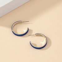 1 Pair Vintage Style Simple Style C Shape Plating Alloy White Gold Plated Ear Studs main image 5