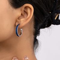 1 Pair Vintage Style Simple Style C Shape Plating Alloy White Gold Plated Ear Studs main image 1