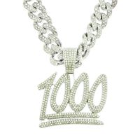 Hip-hop Digital Pendent Kubanische Kette Herren Voll Diamant 1000 Punkte Anhänger Trend Ige Halskette sku image 2