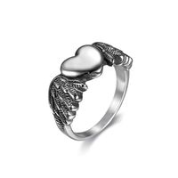 Punk Heart Shape Wings Anchor 304 Stainless Steel Women's Rings main image 3