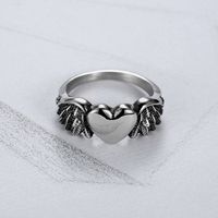 Punk Heart Shape Wings Anchor 304 Stainless Steel Women's Rings main image 1