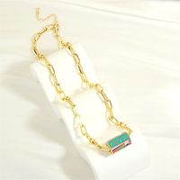 Simple Style Letter Eye Copper Enamel Plating 18k Gold Plated Necklace main image 9