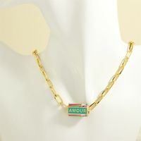 Simple Style Letter Eye Copper Enamel Plating 18k Gold Plated Necklace main image 8