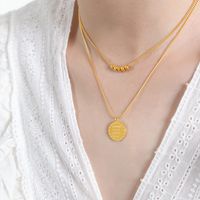 Elegant Retro Luxurious Geometric Titanium Steel 18k Gold Plated Double Layer Necklaces In Bulk main image 4