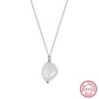 1 Piece Simple Style Geometric Sterling Silver Plating Inlay Pearl 14k Gold Plated Pendant Necklace sku image 1