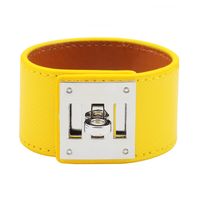 Ins Style Solid Color Pu Leather Alloy Wholesale Bangle sku image 8