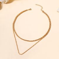 Simple Style Solid Color Alloy Women's Double Layer Necklaces main image 3