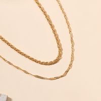 Simple Style Solid Color Alloy Women's Double Layer Necklaces main image 4