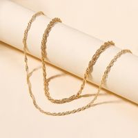 Simple Style Solid Color Alloy Women's Double Layer Necklaces main image 2