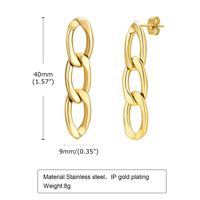 1 Pair Simple Style Chain Plating 201 Stainless Steel Gold Plated Drop Earrings sku image 1