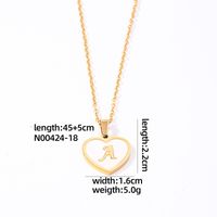 304 Stainless Steel Casual Simple Style Plating Inlay Letter Heart Shape Shell Pendant Necklace sku image 1
