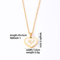 304 Stainless Steel Casual Simple Style Plating Inlay Letter Heart Shape Shell Pendant Necklace sku image 22