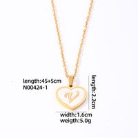 Acero Inoxidable 304 Casual Estilo Simple Enchapado Embutido Letra Forma De Corazón Cascarón Collar Colgante sku image 22