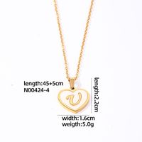 304 Stainless Steel Casual Simple Style Plating Inlay Letter Heart Shape Shell Pendant Necklace sku image 21