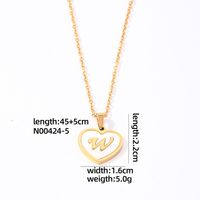 304 Stainless Steel Casual Simple Style Plating Inlay Letter Heart Shape Shell Pendant Necklace sku image 23