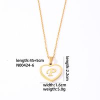304 Stainless Steel Casual Simple Style Plating Inlay Letter Heart Shape Shell Pendant Necklace sku image 16
