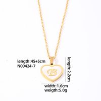 304 Stainless Steel Casual Simple Style Plating Inlay Letter Heart Shape Shell Pendant Necklace sku image 2