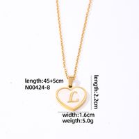 304 Stainless Steel Casual Simple Style Plating Inlay Letter Heart Shape Shell Pendant Necklace sku image 12