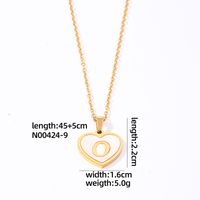 304 Stainless Steel Casual Simple Style Plating Inlay Letter Heart Shape Shell Pendant Necklace sku image 15