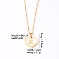 304 Stainless Steel Casual Simple Style Plating Inlay Letter Heart Shape Shell Pendant Necklace sku image 11