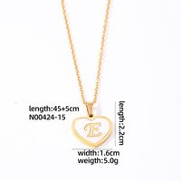 304 Stainless Steel Casual Simple Style Plating Inlay Letter Heart Shape Shell Pendant Necklace sku image 5
