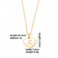 304 Stainless Steel Casual Simple Style Plating Inlay Letter Heart Shape Shell Pendant Necklace sku image 26