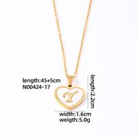 304 Stainless Steel Casual Simple Style Plating Inlay Letter Heart Shape Shell Pendant Necklace sku image 25