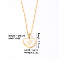 304 Stainless Steel Casual Simple Style Plating Inlay Letter Heart Shape Shell Pendant Necklace sku image 6