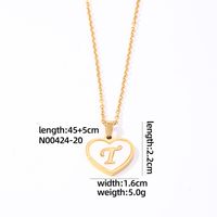 304 Stainless Steel Casual Simple Style Plating Inlay Letter Heart Shape Shell Pendant Necklace sku image 20
