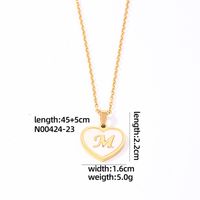 304 Stainless Steel Casual Simple Style Plating Inlay Letter Heart Shape Shell Pendant Necklace sku image 13