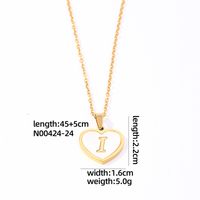 304 Stainless Steel Casual Simple Style Plating Inlay Letter Heart Shape Shell Pendant Necklace sku image 9