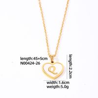 304 Stainless Steel Casual Simple Style Plating Inlay Letter Heart Shape Shell Pendant Necklace sku image 17
